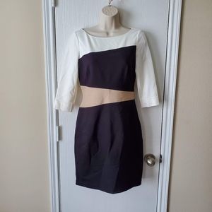 WHBM Elbow Sleeve Colorblock Ponte Dress